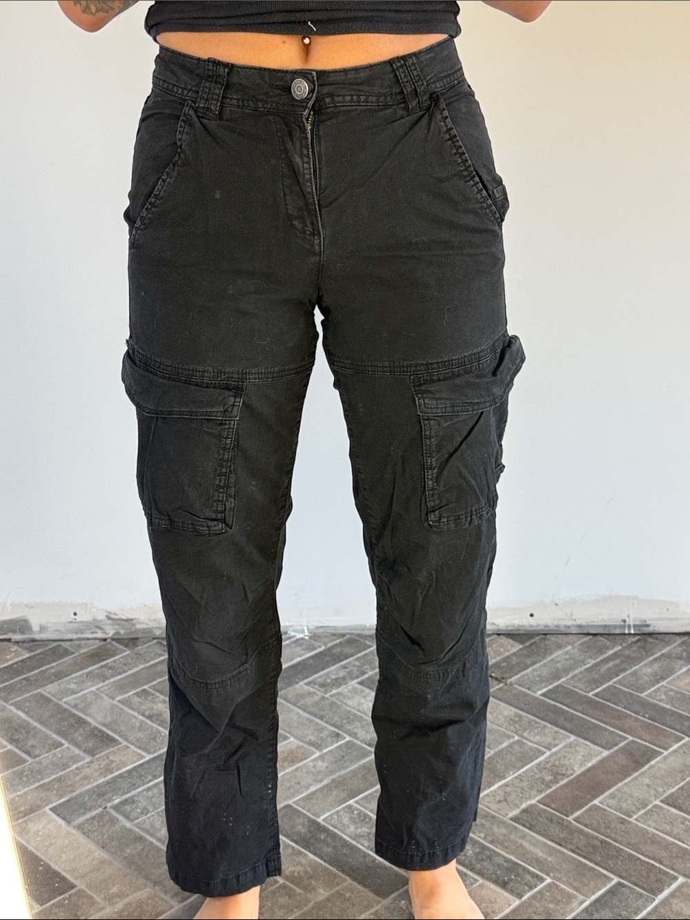 Garage Black Boot Cut Cargo Pants